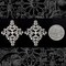Antiqued Silver Plated Brass Large Floral Ornate Diamond Filigrees for Cameo Setting - Set of Two - S-W30